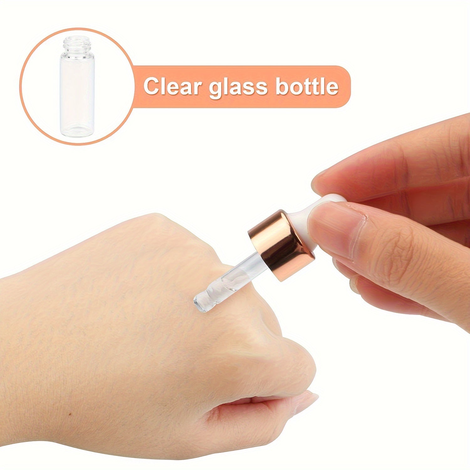 5pcs Small Clear Glass Dropper Vials For Essential Oils Aromatherapy Perfume