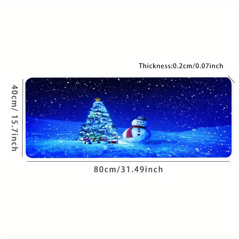 Christmas Snowflake Tree Snowman Large Gaming Mousepad