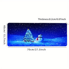 Christmas Snowflake Tree Snowman Large Gaming Mousepad