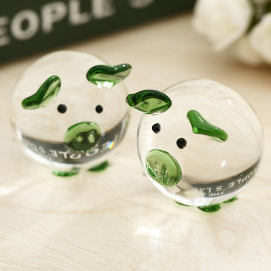 Crystal Couple Pig Set Glass Pig Lucky Pig Craft Gift Ornament