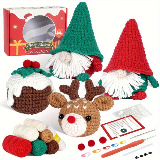 Crochet Material Package Christmas Dwarf Ornaments DIY Gift Tool Accessories