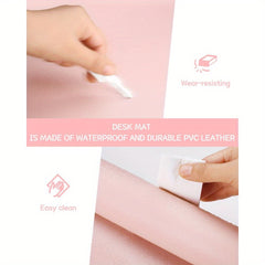 Pink Waterproof PVC Desk Mat Mouse Pad