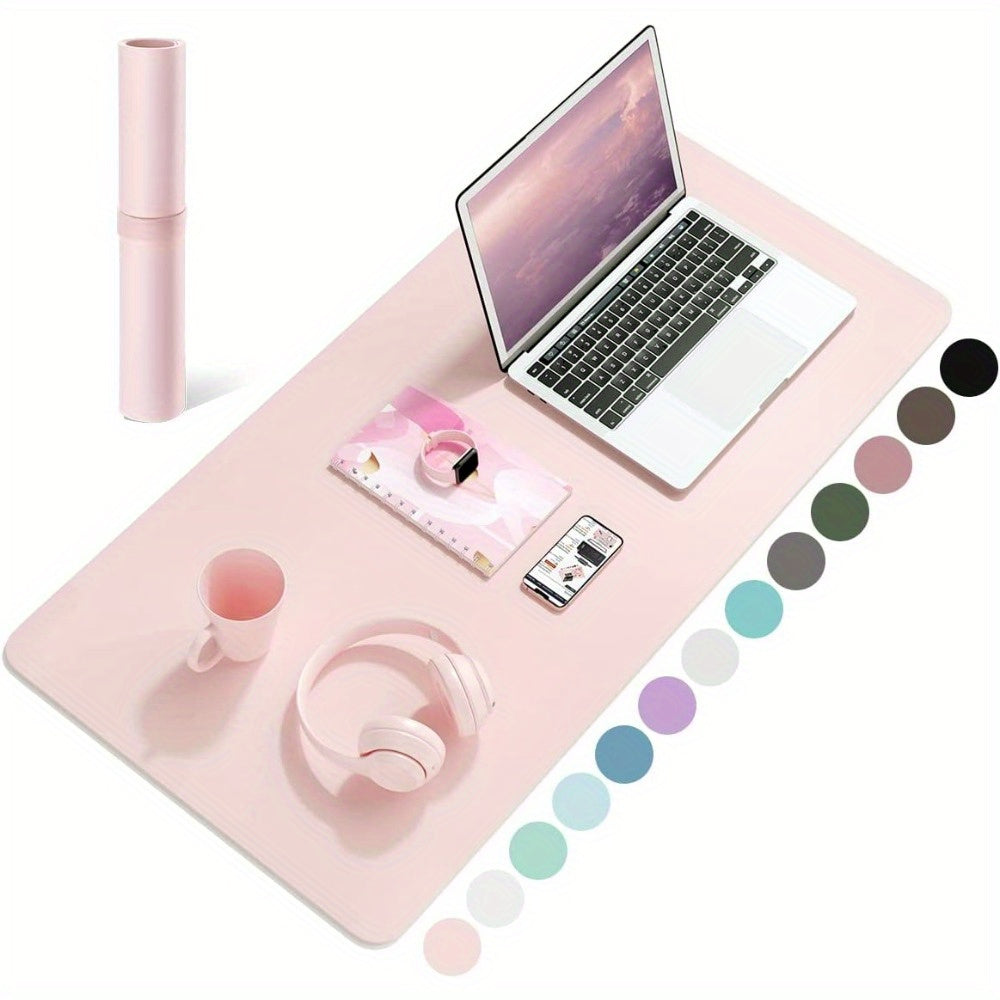 Pink Waterproof PVC Desk Mat Mouse Pad