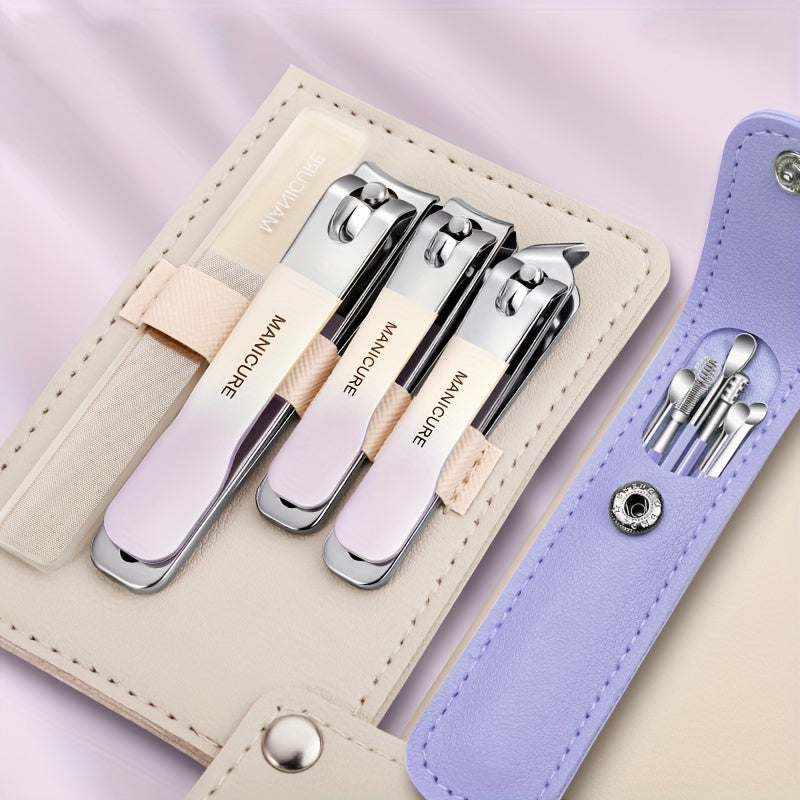 Stainless Steel Nail Clippers & File Set, Ear Cleaning Tools, Manicure Tool