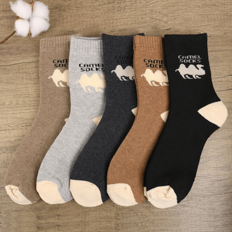 5 Pairs Men's Winter Crew Socks Thick Cotton Warm Socks