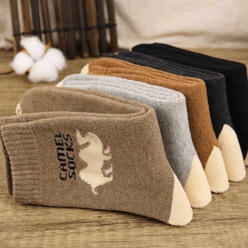 5 Pairs Men's Winter Crew Socks Thick Cotton Warm Socks