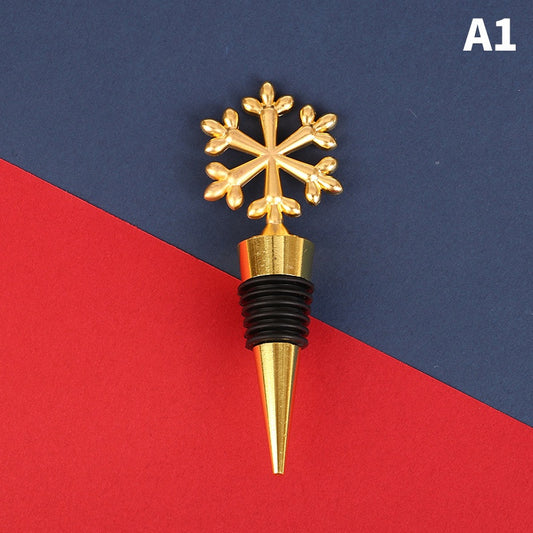 Christmas Snowflake Wine Stoppers Golden & Silvery Alloy Decoration