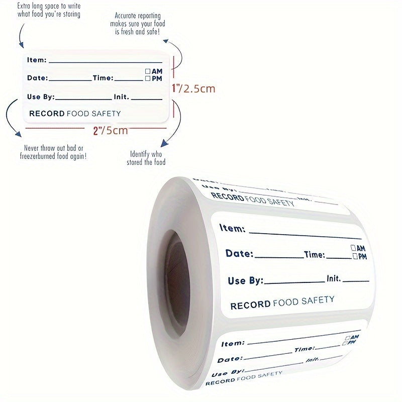 500pcs Kitchen Sticker Refrigerator Freezer Food Storage Label Roll