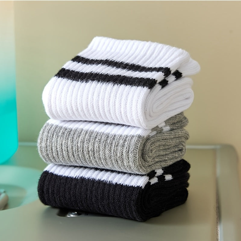 6 Pairs Men's Sport Crew Socks Autumn Winter Casual