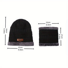 Winter Beanie Hat & Scarf Set Knitted Hat For Men And Women