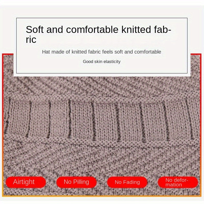 Winter Beanie Hat & Scarf Set Knitted Hat For Men And Women