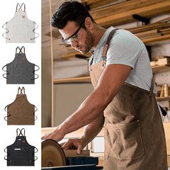 Thicken Canvas Apron Waterproof Stain Resistant With Pockets