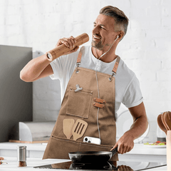 Thicken Canvas Apron Waterproof Stain Resistant With Pockets
