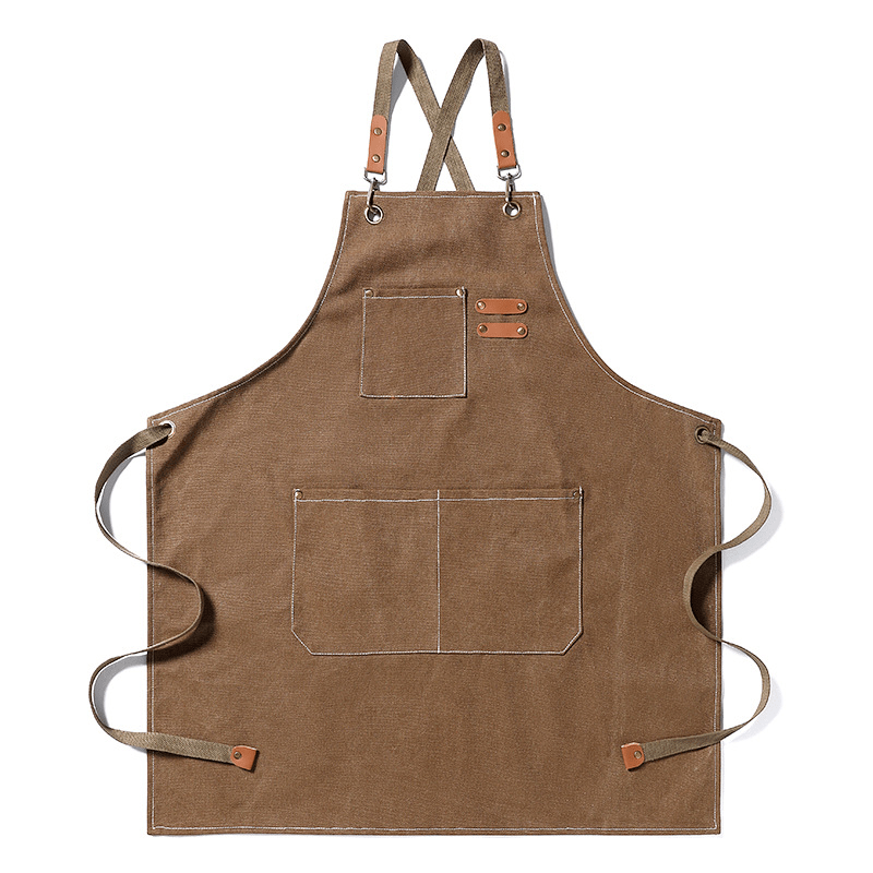 Thicken Canvas Apron Waterproof Stain Resistant With Pockets