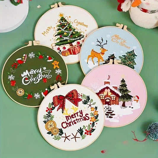 Christmas 3D DIY Embroidery Kit for Adults Beginners, Cross Stitch Kits