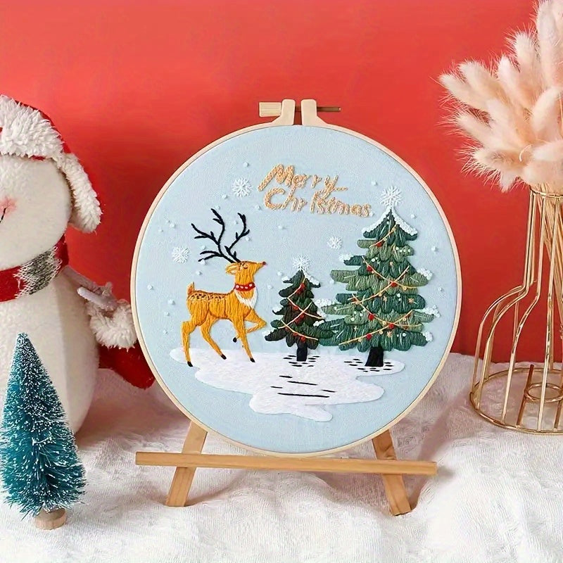 Christmas 3D DIY Embroidery Kit for Adults Beginners, Cross Stitch Kits