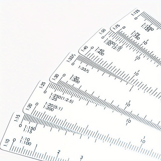 Fan Shape Scale Ruler Multifunctional 5 Blades 5 Sizes Foldable Rulers