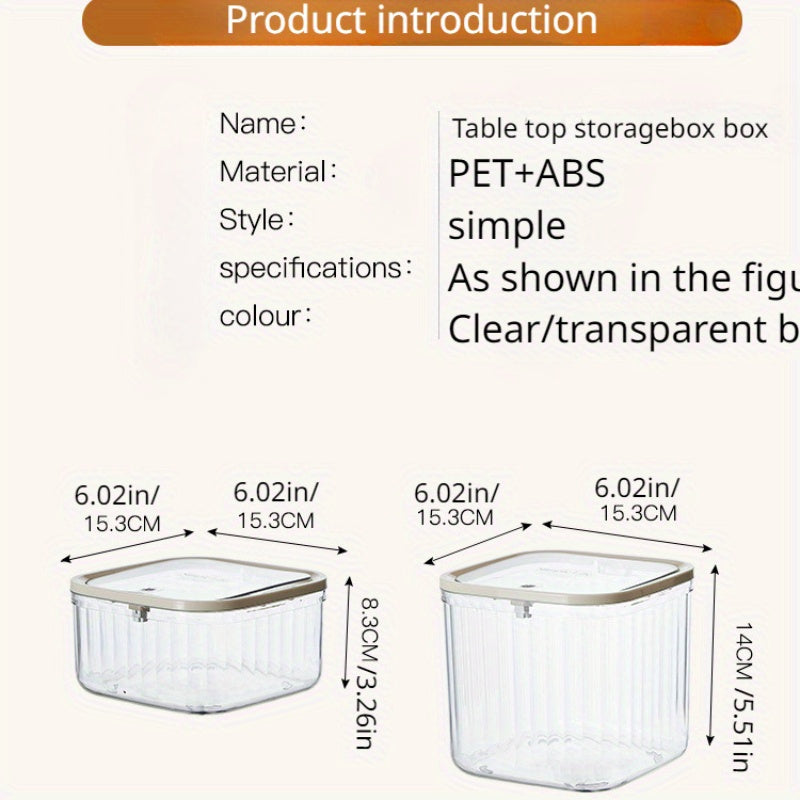 1 Pc Transparent Desktop Storage Box Household Trash Can Kitchen Storage Box Cos