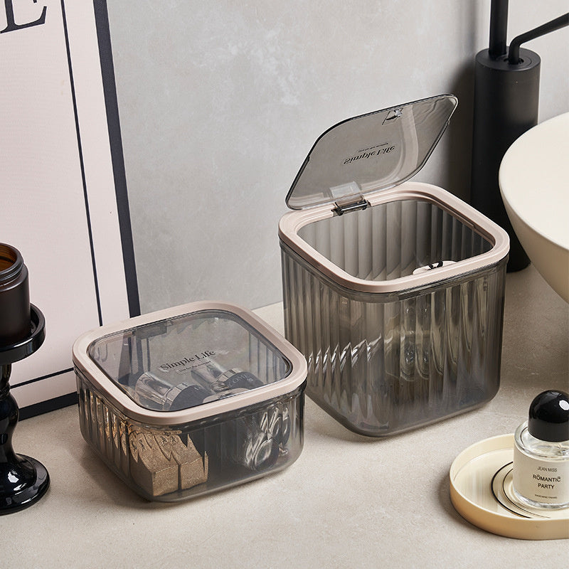 1 Pc Transparent Desktop Storage Box Household Trash Can Kitchen Storage Box Cos