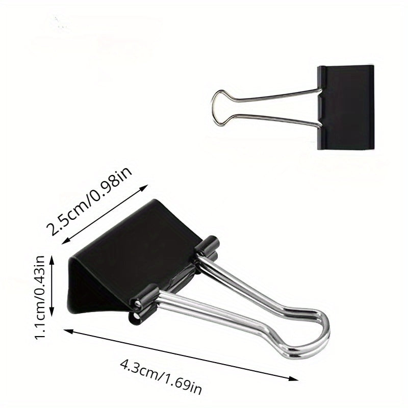 10pcs Metal Binder Clips 19mm 25mm 32mm Office Supplies Binding Clips