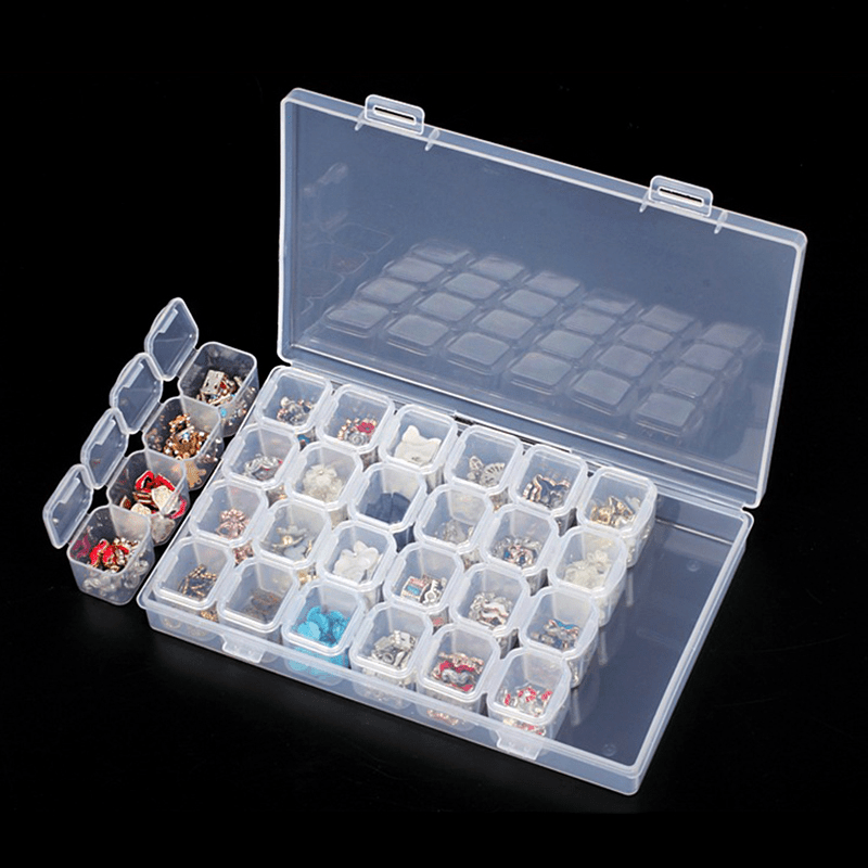 28 Grid Diamond Embroidery Storage Box Plastic Bins Home Decor