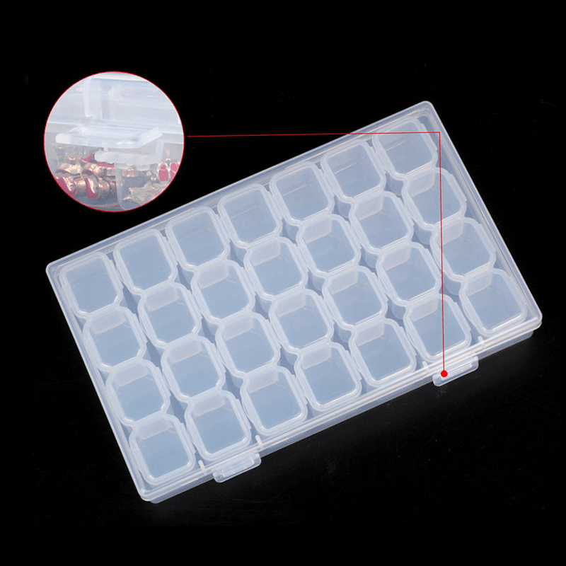 28 Grid Diamond Embroidery Storage Box Plastic Bins Home Decor