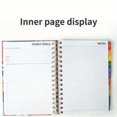 Monthly Planner A5 Schedule Flower Hard Shell Coil Notebook