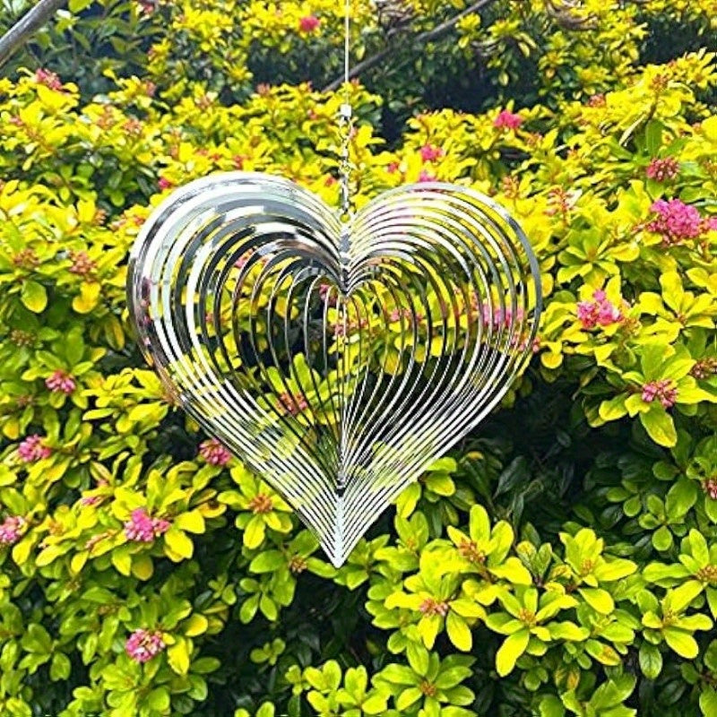 Metal Wind Spinner for Outdoor Garden Art - Silvery H