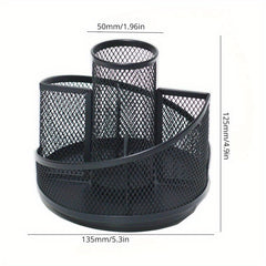 Metal Rotating Pen Barrel Stationery Barrel Creative Desktop Storage Box