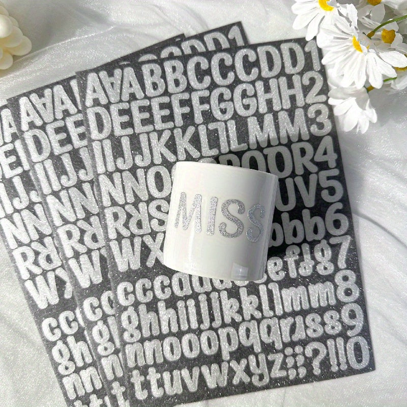 Alphanumeric Stickers A4 Golden Onion Powder Silvery DIY