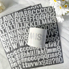 Alphanumeric Stickers A4 Golden Onion Powder Silvery DIY