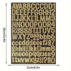 Alphanumeric Stickers A4 Golden Onion Powder Silvery DIY