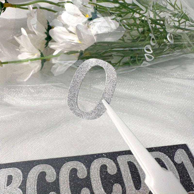 Alphanumeric Stickers A4 Golden Onion Powder Silvery DIY