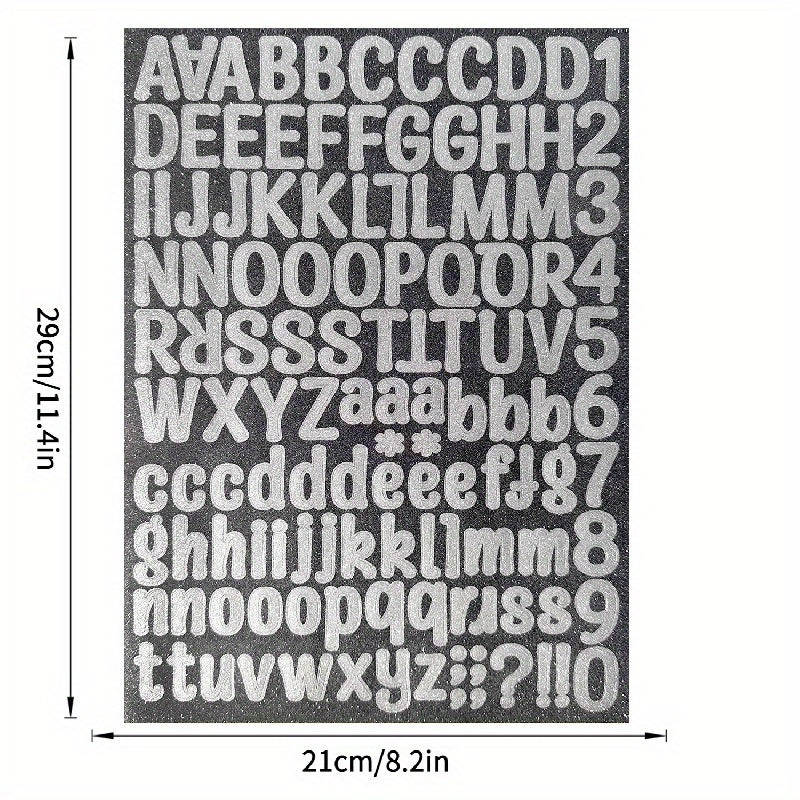 Alphanumeric Stickers A4 Golden Onion Powder Silvery DIY