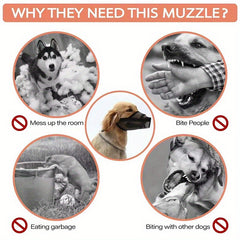 Adjustable Dog Muzzle Mesh Breathable Anti Biting