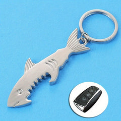 Christmas Shark Corkscrew Keychain Metal Gift