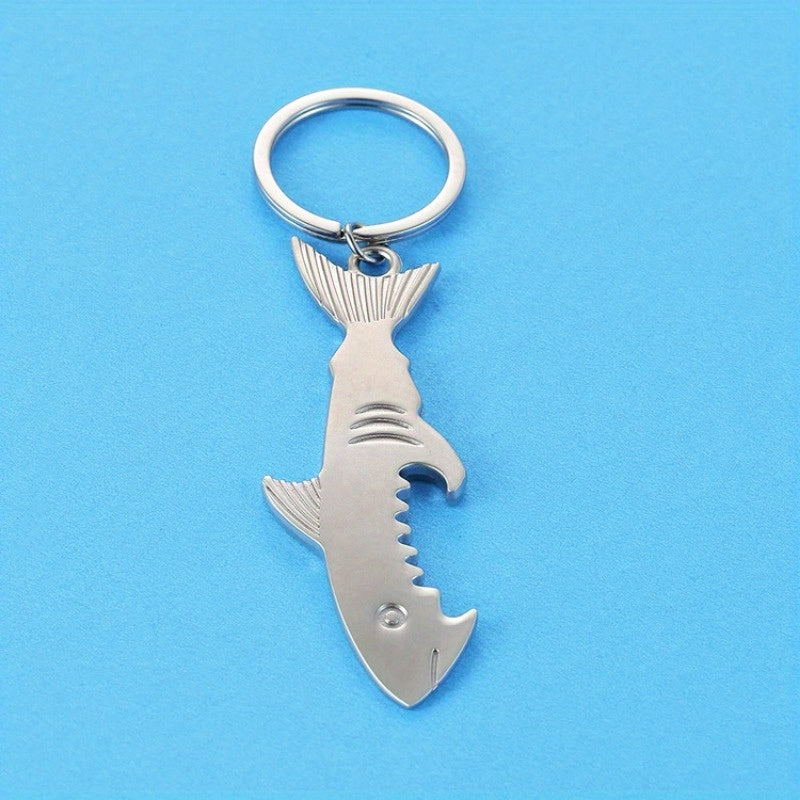 Christmas Shark Corkscrew Keychain Metal Gift