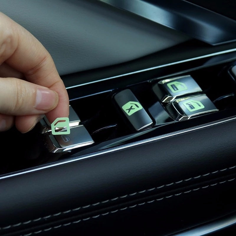 Car Door Window Lift Button Sticker Luminous Car Styling