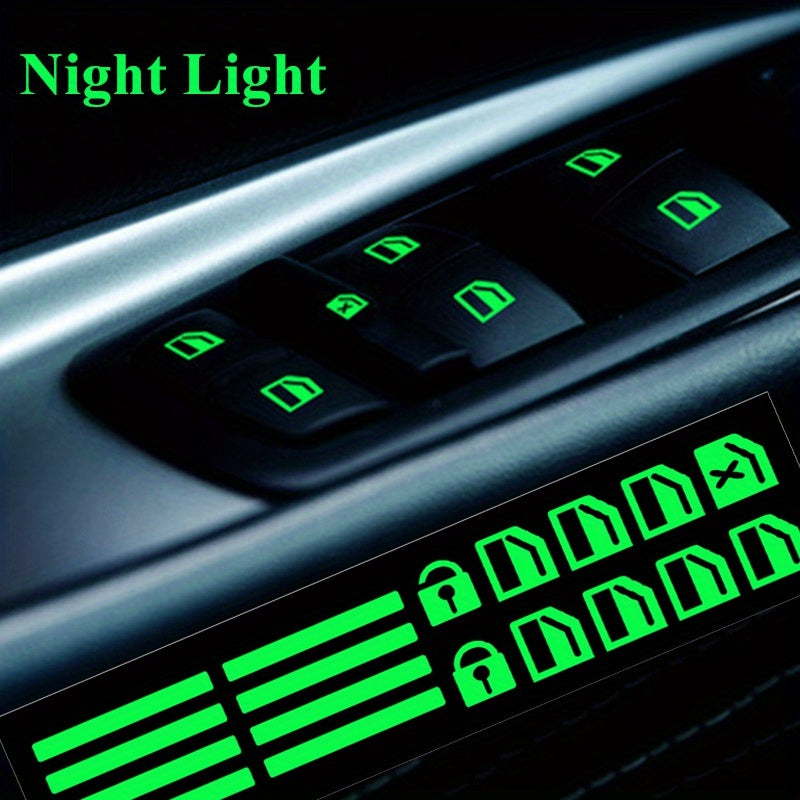 Car Door Window Lift Button Sticker Luminous Car Styling