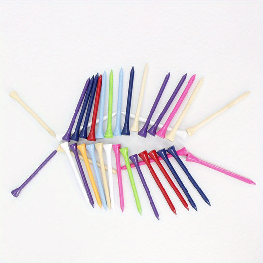 20pcs Random Golf Tee Durable Wooden Golf Tees Golf Course Supplies