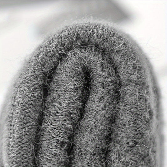 Half Finger Warm Knitted Gloves For Autumn And Winter Adult