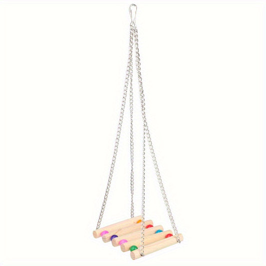 Wooden Suspension Bridge Hanging Bird Toy for Cockatiel Budgerigar