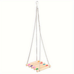 Wooden Suspension Bridge Hanging Bird Toy for Cockatiel Budgerigar