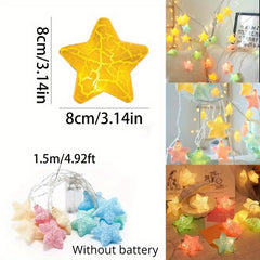 Star String Lights 3D Crack Star Fairy String Lights LED Indoor Outdoor Decor