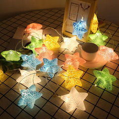 Star String Lights 3D Crack Star Fairy String Lights LED Indoor Outdoor Decor