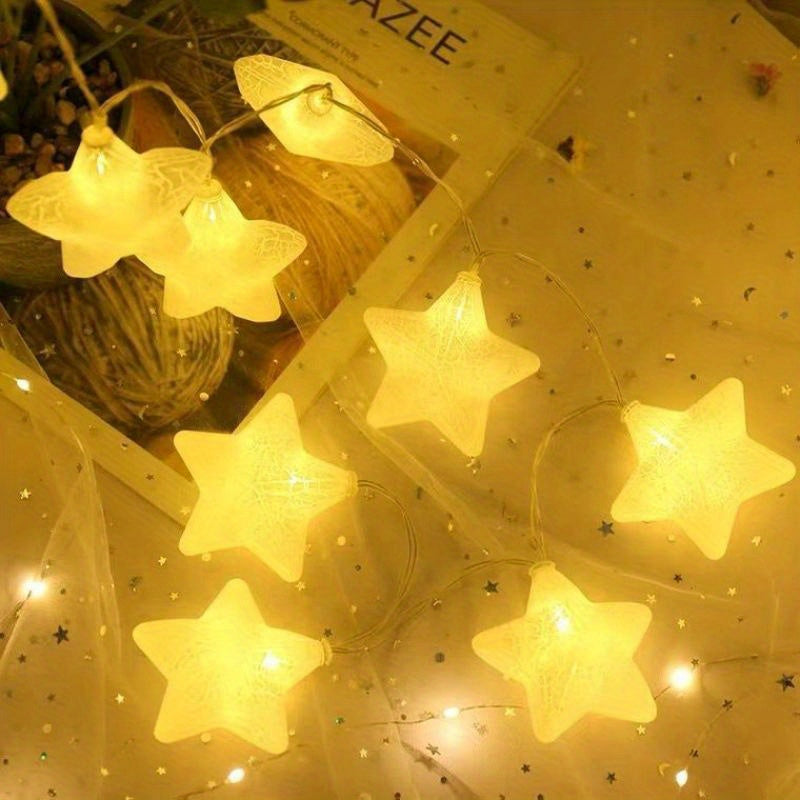 Star String Lights 3D Crack Star Fairy String Lights LED Indoor Outdoor Decor