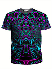 Men's Short Sleeve Pattern Print T-shirt Graphic Tee