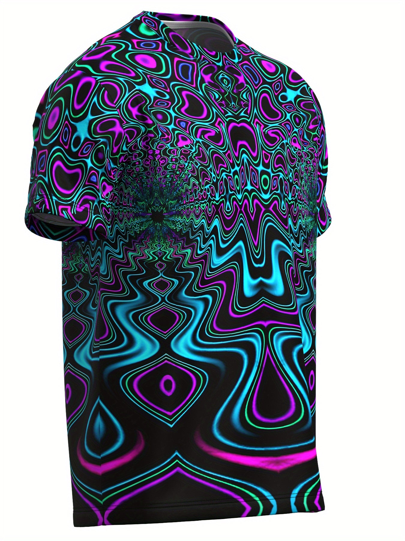Men's Short Sleeve Pattern Print T-shirt Graphic Tee