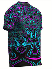 Men's Short Sleeve Pattern Print T-shirt Graphic Tee