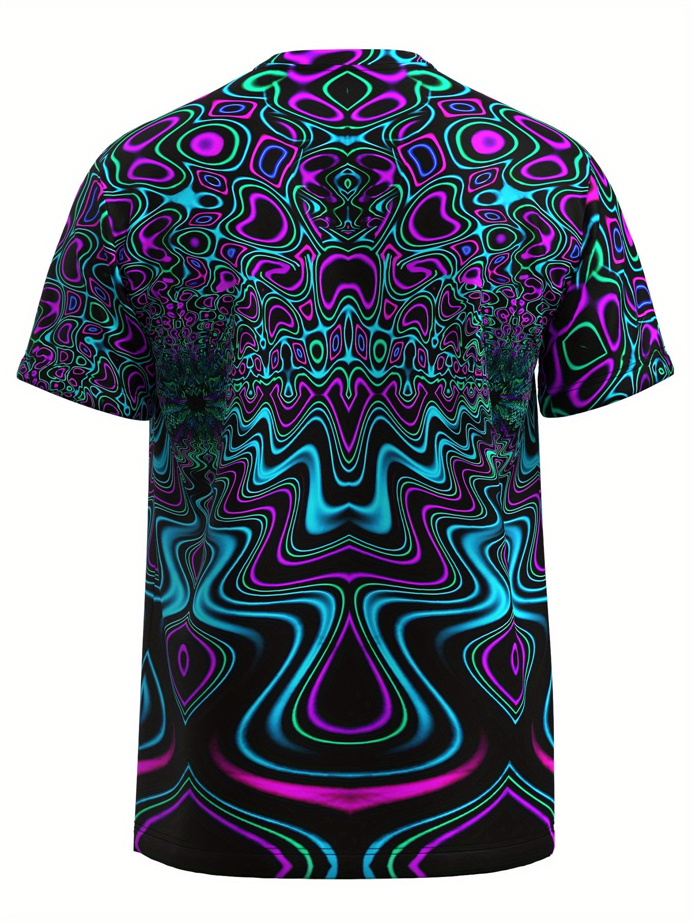 Men's Short Sleeve Pattern Print T-shirt Graphic Tee